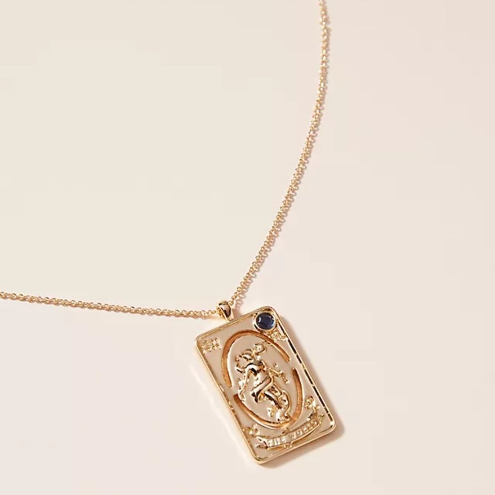 NWT ANTHROPOLOGIE Tarot Card Pendant Necklace - Picture 3 of 7